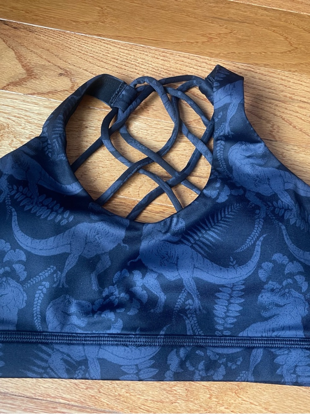 CVG Black  dinosaur Patterned Crisscross Sports Bra size small